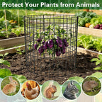 10 Pack Plant Protectors from Animals, 12×14in Wire Plant Protector Covers, Metal Garden Cloche with Ground Stakes and Zip Ties for Deer and Rabbit Protection in Outdoor Gardens