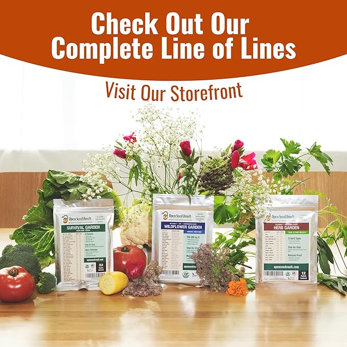 Open Seed Vault |15,000 Heirloom Seeds | 18 Seed Types | Survival Seeds | 2026 Season | Non GMO Vegetable and Fruit Seeds | Planting Outdoor & Indoor Garden