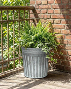 vensovo 9 Inches Silver Metal Rustic Plant Pots - 4 Pcs Large Galvanized Planters with Drain Hole and Rubber Plug, Rustproof Tin Bucket Flowerpot for Indoor Plants Farmhouse Vintage Style for Decor