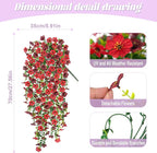 Artificial Fake Hanging Plants Flowers for Spring Outdoor Outside Decor, Faux Mums Silk Realistic Flower, 2 Pcs UV Resistant Look Real Plastic Decorations for Porch Home Patio Balcony Yard