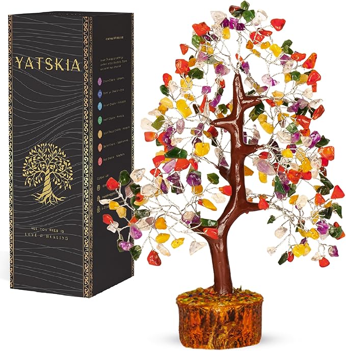 Chakra Tree - Chakra Crystals, Mix Crystal, Money Trees, Tree of Life Chakra, Balancing Tree, Crytals and Gemstones, Good Luck Home Decor
