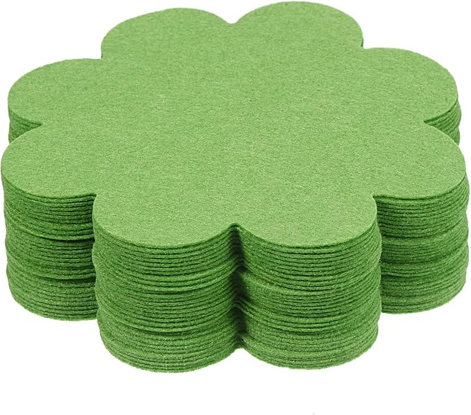 PATIKIL 5 Inch Plant Pot Hole Pad, 30 Pack Non-Woven Fabric Flower Shape Bonsai Bottom Soil Mat, Green