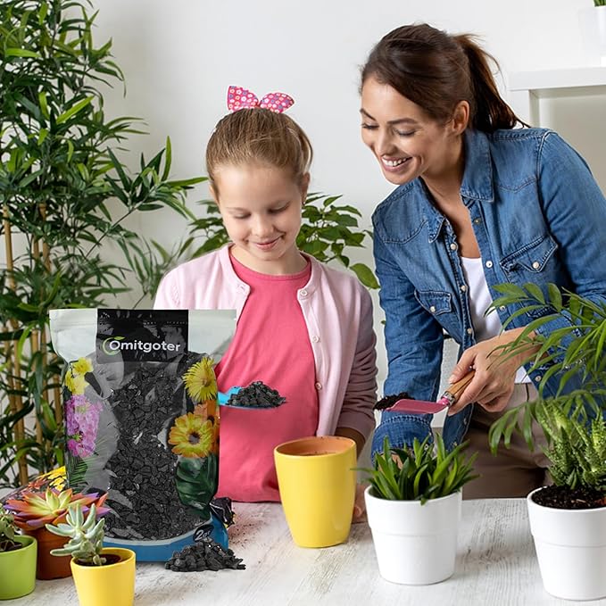 Horticultural Charcoal 2qt for Plants, Actived Charcoal Terrarium Supplies, Suitable for Indoor Plants, Succulent, Orchid, Cactus, Bonsai