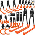 18 Pack Garage Hooks Heavy Duty - Anti-Slip Coating， Garage Storage Hooks for Hanging Bike，Ladder，Garden Tools，Hose