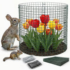 8 Pack Plant Protectors from Animals with 0.55" Fine Mesh, 12" x 16" Metal Wire Plant Cages for Seedlings, Garden Protectors to Keep Small Critters Out, 24 Panels with Zip Ties & Stakes