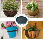 Wenfan 10 Set Invisble Hanging Basket Insert 7”Hang Basket Drip Pan 3-in-1 Plant Saucers Trays Plastic Water Catcher Tray Self Watering Planter Insert Plant Auto Watering Devices for Hanging Basket