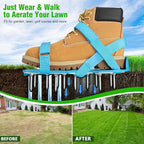 Lawn Aerator Shoes for Grass - Pre-Assembled Grass Aerator Shoes for Lawn - Soil Yard Aerator Tool for Aerating Patio Garden, Blue, Large Size