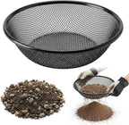 1PCS Soil Sifter for Gardening, 11.8" W Rock Sifter for 5 Gallon Bucket, 3mm Mesh Galvanized Steel Sifting Screen Dirt Sifter for Compost, Worm, Leaves, Sawdust, Rocks, Sand and Gravel