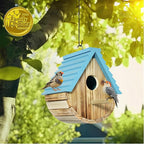 Bird House, Auslar Wooden Bird Houses for Outside, Birdhouse for Outdoors, Hanging Bluebird House for Cardinals Finch Wren Swallow for Garden Viewing
