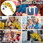 Solar Sunflower Lights Outdoor, 4 Pack with 92 Lifelike Petals, Waterproof 360 Bright LED Fall Decor for Garden, Patio, Flowerbed, Yard - Gift for Mom