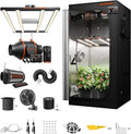 Spider Farmer G3000 Grow Tent Kit Complete 3x3x6ft, 300W Dimmable Bar Style LED Grow Lights 36"x36"x70" Tent Kit 4" Ventilation System with GGS Controller
