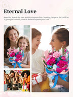 Preserved Flowers Bouquet, Forever Flowers for Delivery, Mothers Day Long-Lasting Real Roses Bouquet, Anniversary Birthday Flowers Gifts for Mom Grandma Women Wife Her (Blue)