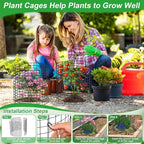 6 Pack Plant Protector from Animals,16" x 12" Wire Garden Plant Protectors,18pcs Pre-Bent Metal Mesh Plant Protectors with Zip Tie and Stake, Garden Plant Cage for Flower Vegetable to Keep Animals Out
