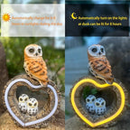 Solar Garden Owl Statue with Love Heart Light, Gifts for Women Mom Grandma, Outdoor Decor for Yard Art Lawn Ornaments Porch Patio Balcony