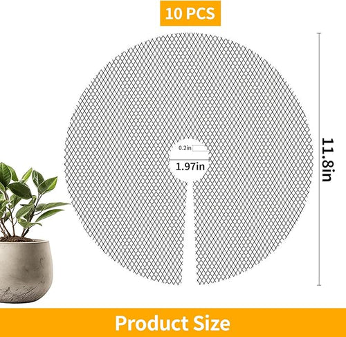 10 Pcs 11.8 Inch Plant Pot Grids-Pot Soil Cover from Cats, Indoor Plant Protector from Animals, Cuttable Flower Pots Cover to Keep Dogs Out