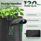 T4U 10 Gallon Grow Bags, Fabric Pots for Plants Potato Planter Grow Garden Bags to Grow Vegetables Tomato Planting Growing Bags Smart Plant Pot Container Gardening for Outdoor, Black Nonwoven 10 Pack