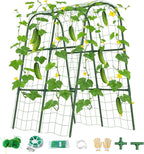 Cucumber Trellis for Raised Bed, U-Shape Garden Trellis for Climbing Plants Outdoor, Metal Arch Vegetables Trellis, Plant Support for Grape Vine Beans Squash Peas Flower