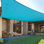 LOVE STORY Custom Size 8'x9' Turquoise Blue Sun Shade Sail Rectangle UV Block Canopy Patio Sail Sunshades Fabric for Outdoor Garden Carport (We Make Custom Size)