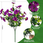 17 Inch Artificial Faux Pansy Flowers for Outdoor,Fake Pansies Flowers with Eucalyptus Leaves Fake Plants Greenery Boxwood Porch Patio Decor 6 Bundles(Dark Purple,Magenta,Dark Rose)