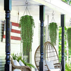 Waipfaru 4Pcs Artificial Hanging Plants, Fake Vines Fake Hanging Plants for Outdoors UV Resistant Ivy Artificial Plants Outdoor Faux Plants Indoor Bedroom Living Room Boho Wall Porch Shelf Decor