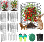 6 Pack Plant Protector from Animals,16" x 12" Wire Garden Plant Protectors,18pcs Pre-Bent Metal Mesh Plant Protectors with Zip Tie and Stake, Garden Plant Cage for Flower Vegetable to Keep Animals Out