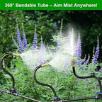 Brass Misting Nozzles for 5/16 Inch Drip Irrigation Tubing, 360° Adjustable Rotating Sprayers for Garden, Greenhouse & Outdoor Cooling, 15 Pack