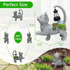 WENYLE Solar Garden Outdoor Statues,Cat Garden Statue with Succulent Solar Lantern, Cat Lover Gifts for Women