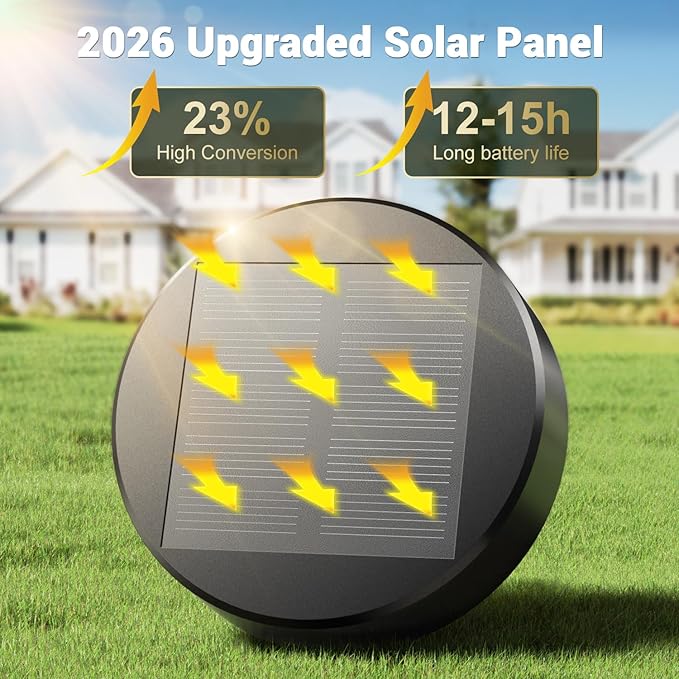Amzarp 12 Pack Solar Garden Lights, Bright LED Solar Pathway Lights Outdoor IP65 Waterproof Rugged Shatterproof Auto On/Off for Landscape Garden Yard Walkway Driveway Lawn Lighting (6500K White Light)