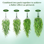 Waipfaru 8Pcs Fake Ferns Fake Hanging Plants Artificial Ferns for Outdoors，UV Resistant Plastic Fake Plants for Indoor Wall Porch Wedding Party Holiday Decor