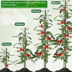 30Pcs Plant Support Stakes 17 inch SupKing Garden Orchid Sticks Extended to 3ft 4ft 5ft Plant Poles with Clips for Indoor Outdoor Potted Tomato Rose Amaryllis Vegetables Comes with 20 Ties(Brown)