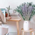 70PCS Preserved Eucalyptus Stems & Dried Lavender Bundles for Shower, 17'' Natural Real Live Eucalyptu Leaves Greenery Hanging Lavender Flowers Shower Plant, Fragrance, Vase Decor