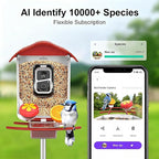 birdsnap® PAV-Bird Feeder with Camera,2K HD with 64GB Card, AI Identify Smart Bird House Cam Solar Panel,Live Stream,Motion Detection,Auto Record Video for Backyard Outdoors,Ideal Gift for Bird Lover