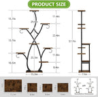 EVAWOO Plant Stand Indoor with Grow Lights - 58" Tall Plant Shelf Indoor, 8 Tiered Corner Lighted Plant Stand for Indoor Multiple Plants, Metal Flower Stands Display Rack for House, Patio, Black