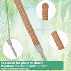 1 Pack Moss Pole, 28 Inch Monstera Plant Support, Moss Poles for Climbing Plants Indoor DIY, Coco Coir Plant Pole Moss Plant Stick Support Stake Kit for Potted Plants, Pothos, Philodendron