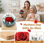 Preserved Real Rose in Glass with Scented Candles for Mom Her Wife Girlfriend Grandma Birthday Anniversary Romantic