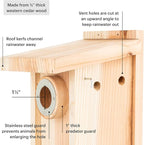 WHITEHORSE Bluebird House - Weatherproof Bird House for Outdoors - Cedar Birdhouse Built to NABS Specs - Nest Box for Bluebirds, Chickadees, Titmice, Wrens, Nuthatches & More (15” Floor)