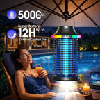 Bug Zapper Outdoor Cordless, 2026 Upgraded 4200V Electric Mosquito Zapper 5 in 1 Rechargeable Bug Zapper Outdoor Waterproof with 5000mAH Battery, Portable Fly Zapper Insect Zapper for Patio Camping