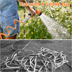 SPECILITE 3/8” Lightweight Coil Garden Hose 75 FT, EVA Retractable Curly Water Pipe with 6-Pattern Spray Nozzle for Boat, Greenhouse, Yard, Patio (Orange)