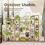 Bamworld Plant Shelf Indoor 30 Pots Large Plant Shelf Wide Tall Outdoor Plant Holder Wood for Multiple Plants Plant Rack for Living Room Garden Balcony Flower
