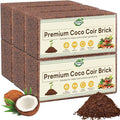 Halatool 6 Pcs Organic Coconut Coir Bricks for Plants, Compressed Coco Coir Brick Coconut Fiber Substrate with Low EC & pH Balance, High Expansion Coco Peat Seed Starter Garden Soil for Planting