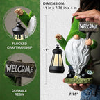 Garden Gnomes Outdoor with LED Solar Light - 11’’ Spring Season Gnome - Funny Decorations, Ornaments - Home, Yard, Patio, Solar Lantern Garden Statues - Housewarming, Birthday