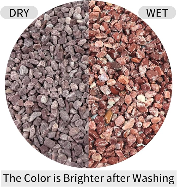 FANTIAN 2 lbs Succulent and Cactus Pebbles Gravel, 3/8 Inch Decorative Red River Rocks for Plants Indoor, Vases, Terrarium, Potted Top Dressing and Outdoor Decorative Stones
