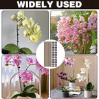 50Pcs Plant Stake and Clips Set, Adjustable Bendable Garden Stakes for Tall Plants | Durable Plant Sticks for Pots, Flowers, Vines | Indoor & Outdoor Use | Brown Gardening Supplies