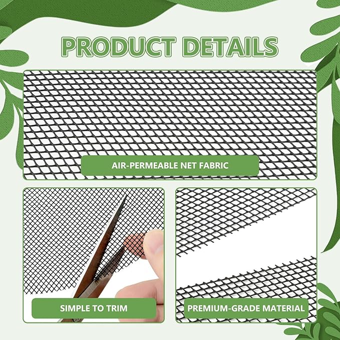 10Pcs Plant Pot Grids, Plant Protector from Cats, Cuttable Breathable Soil Covers Protectors from Animals, Reusable Mesh Guard for Indoor Outdoor Potted Plants & Garden