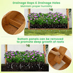 BECOMFORT Raised Garden Bed with Trellis & Hanging Roof, 72" Tall Fir Wood Planter Box with Drainage Holes, Outdoor Elevated Garden Planter for Climbing Vines (Orange, 77" Lx17 Wx72 H)