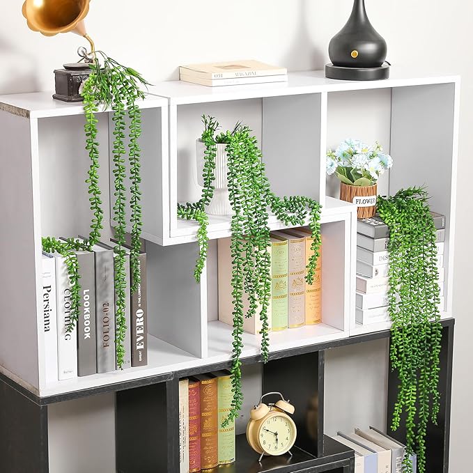 6pcs Artificial Succulents Hanging Plants, Fake Hanging Plant String of Pearls Plant, Faux Greenery Plants Draping Greenery Stems for Spring Indoor, Outdoor, Wall, Home, Backdrop, Garden