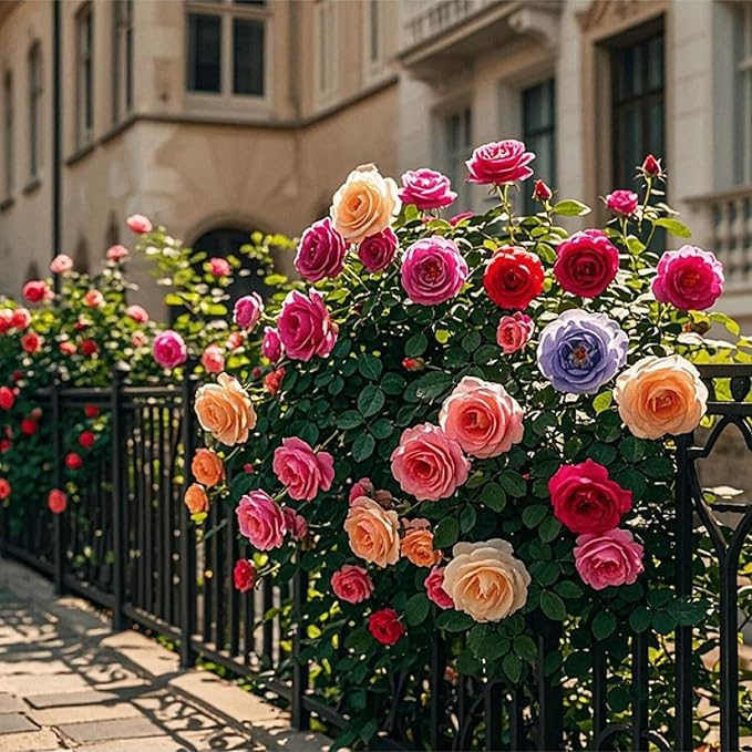 300+ Climbing Rose Seeds for Planting - Rare Mixed Climbing Rose Rosa Bush Vine Non-GMO Heirloom Seeds Climbing Flowers Outdoor Garden