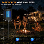 Solar Bug Zapper Outdoor, Solar Mosquito Zapper Outdoor with Ground Bracket, AUTO On/Off Solar Fly Zapper with Illuminated Light, Rechargeable Cordless Mosquito Traps for Camping Paito Backyard Garden