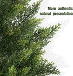 Outdoor Artificial Cedar Topiary Tree, Faux Evergreen Shrubs for Front Porch Decor, Lifelike Fake Bushes Plants for Home Living Room Front Door Decor (1, 4ft)