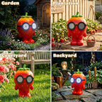 Solar Garden Statue,Cute Outdoor Statue with LED Light, Outdoor Decor for Patio,Balcony,Yard,Lawn Ornament,Birthday Gifts for Mom Grandma (Strawberry)